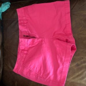 Pink Loft shorts.
